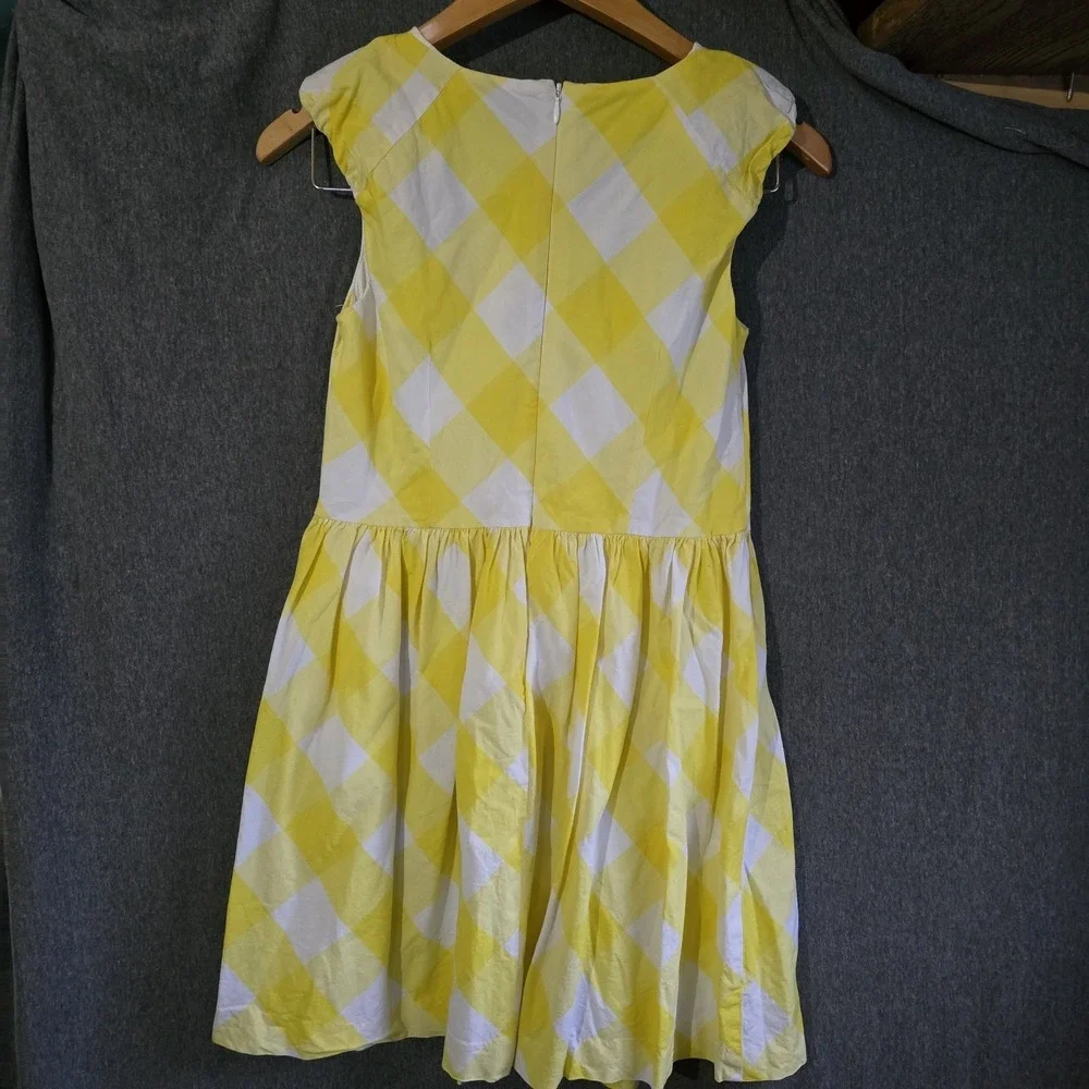 Tommy Hilfiger Kids Yellow White Gingham Plaid Sleeveless Dress Size 16 - Picture 6 of 7